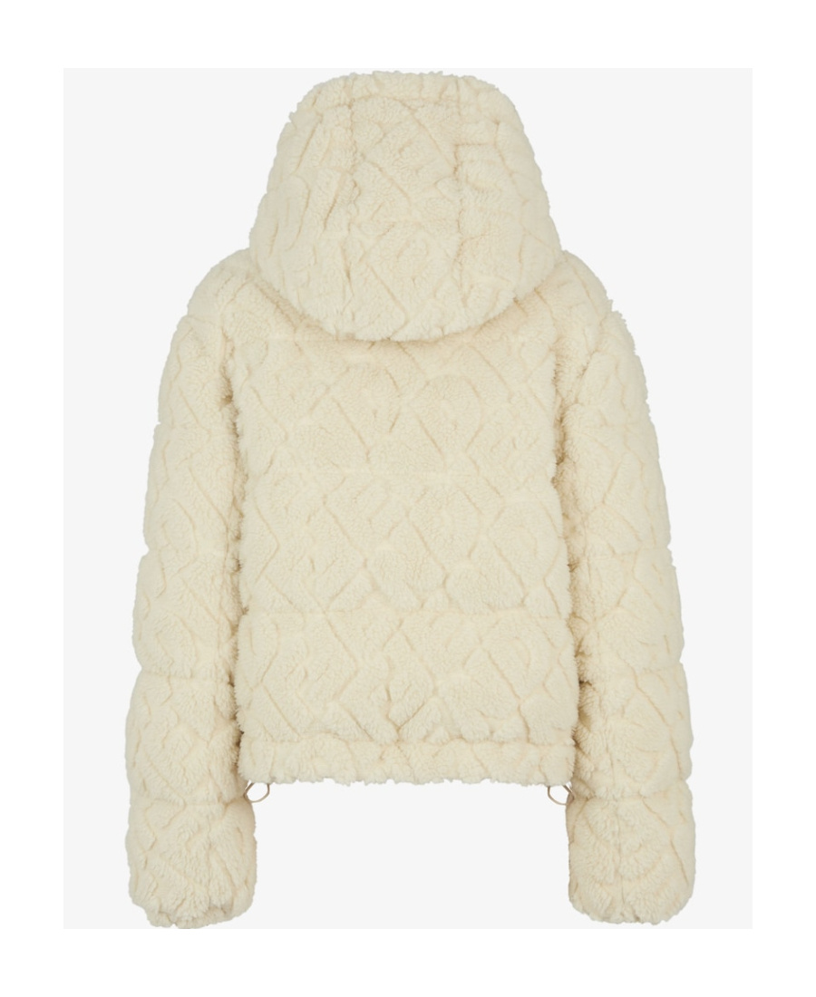 Fendi Ff-pattern Hooded Ski Jacket In Nude