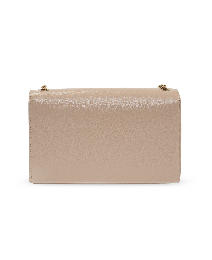 Saint Laurent Logo Leather Shoulder Bag In Nude