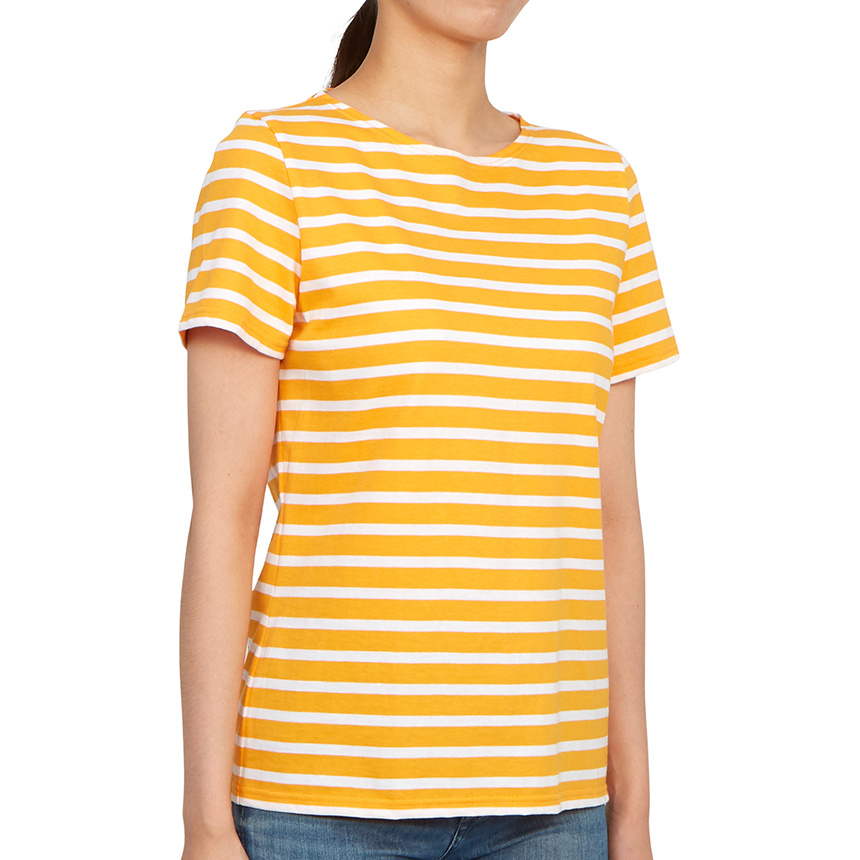 Saint James Round-neck Striped T-shirt In Orange