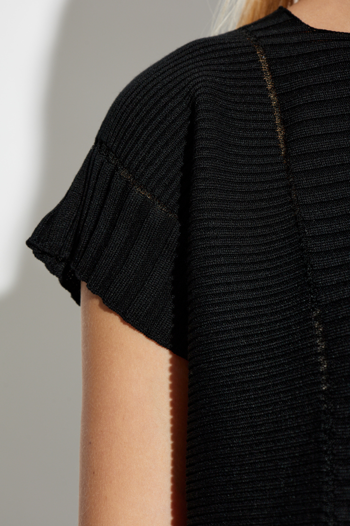 Shop Issey Miyake Short-sleeved Sweater In Black