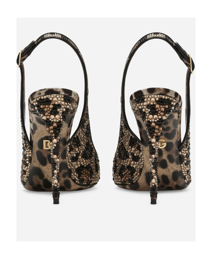 Dolce & Gabbana Dolce&gabbana Patent Leather Animal Slingback In Black