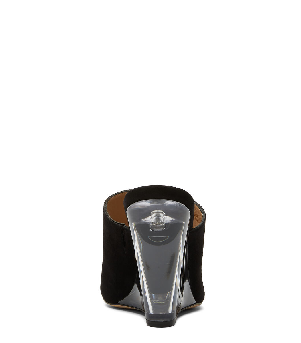 Stuart Weitzman Sue Transparent-heel Mules In Black
