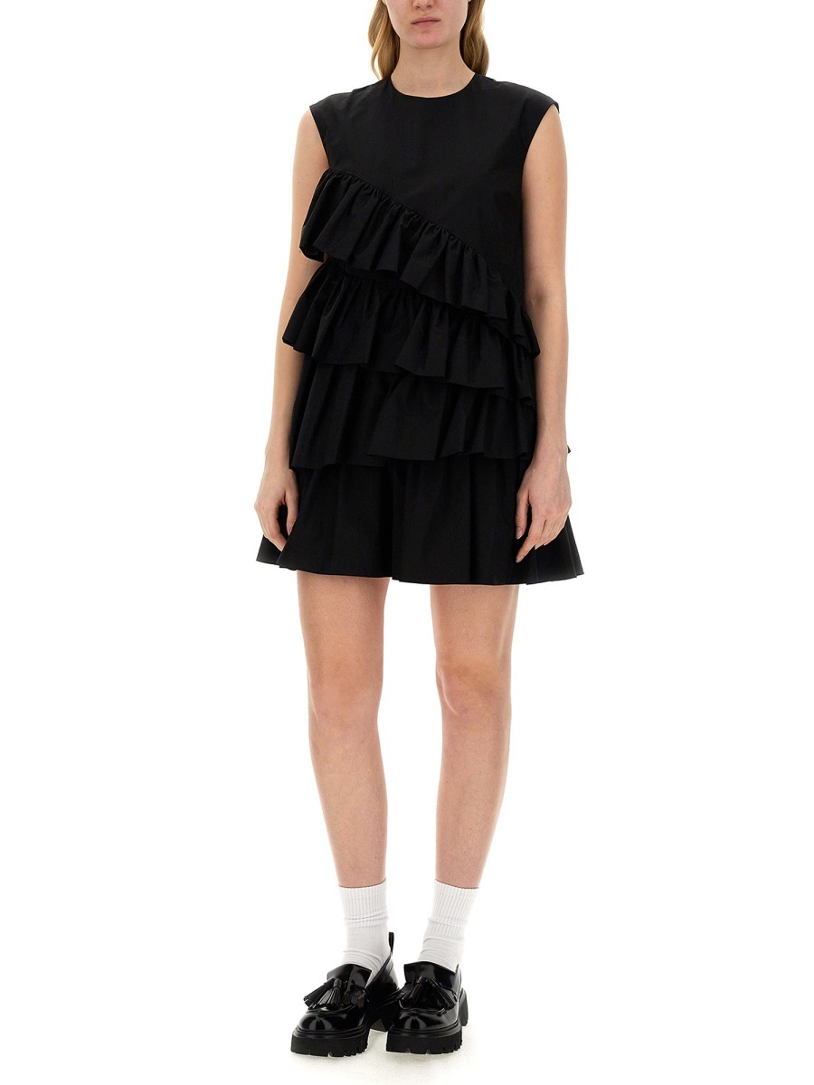Msgm Dress With Ruffles In Black
