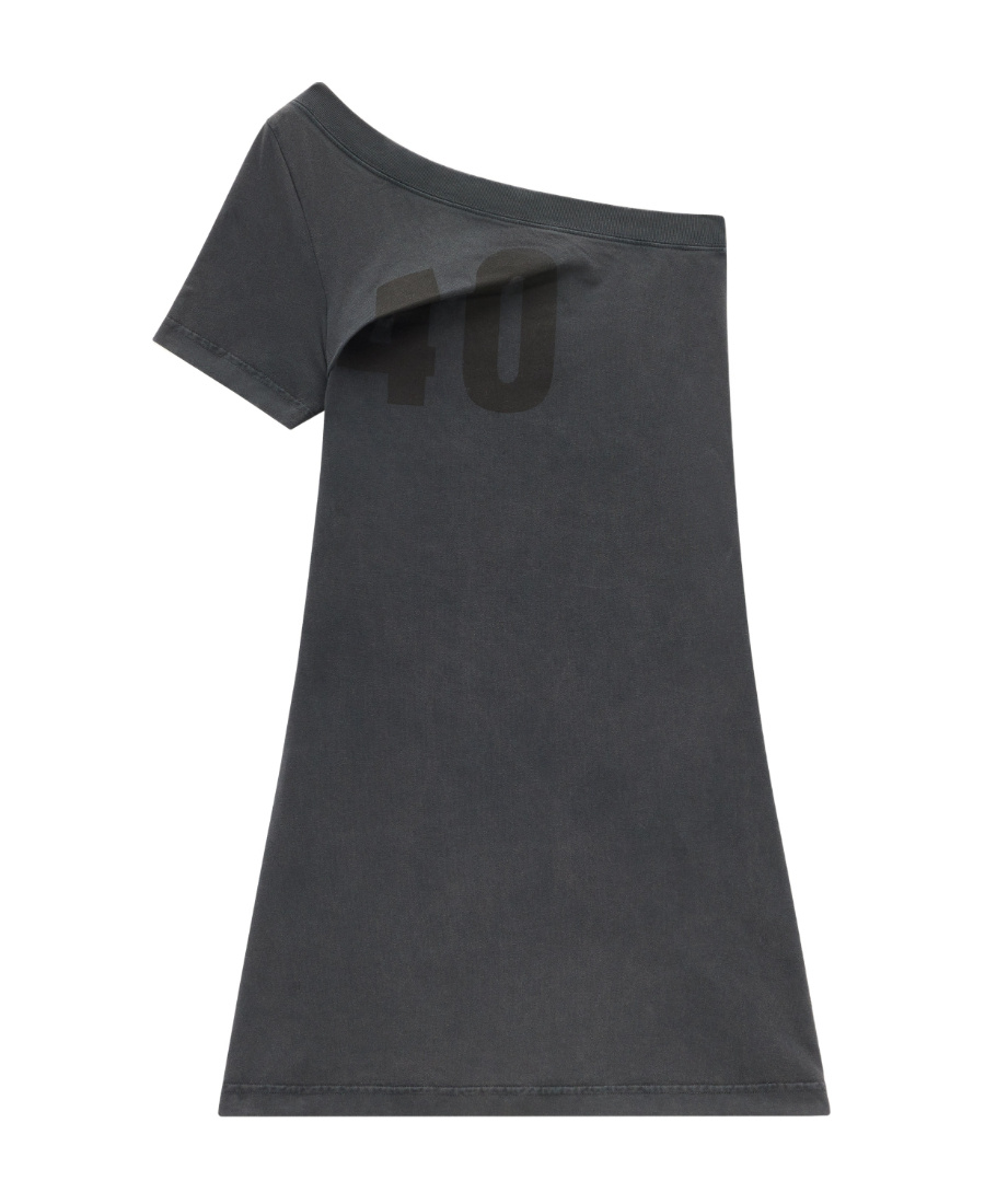 Courrèges Tuba Number-print Mini Dress In Black