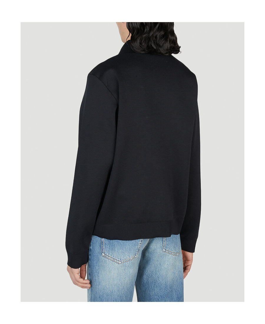 Our Legacy Classic Black Silk Shirt With Contrasting Button Closure In Black