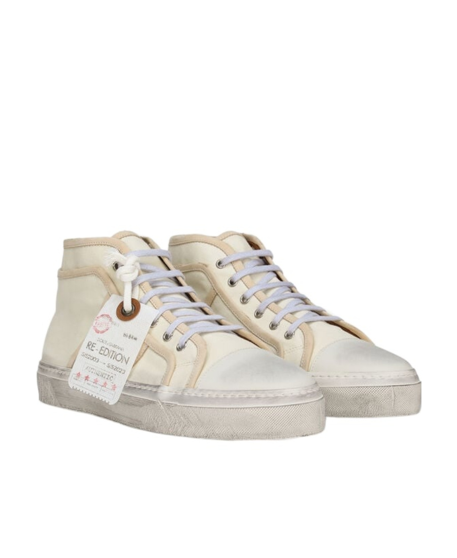 Dolce & Gabbana Vintage Mid Top Sneaker In Neutral