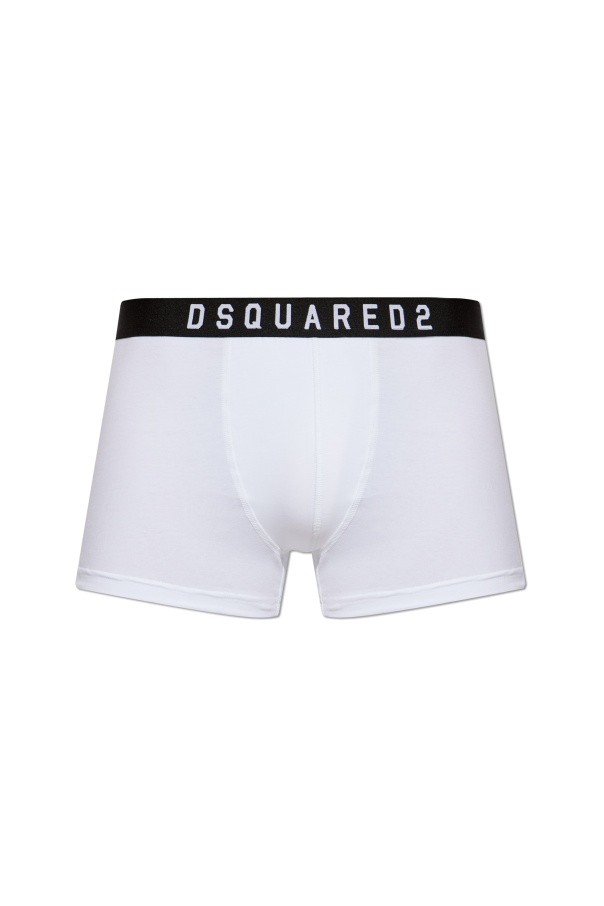 Dsquared2 Logo Boxer Shorts With Elastic Waistband In White