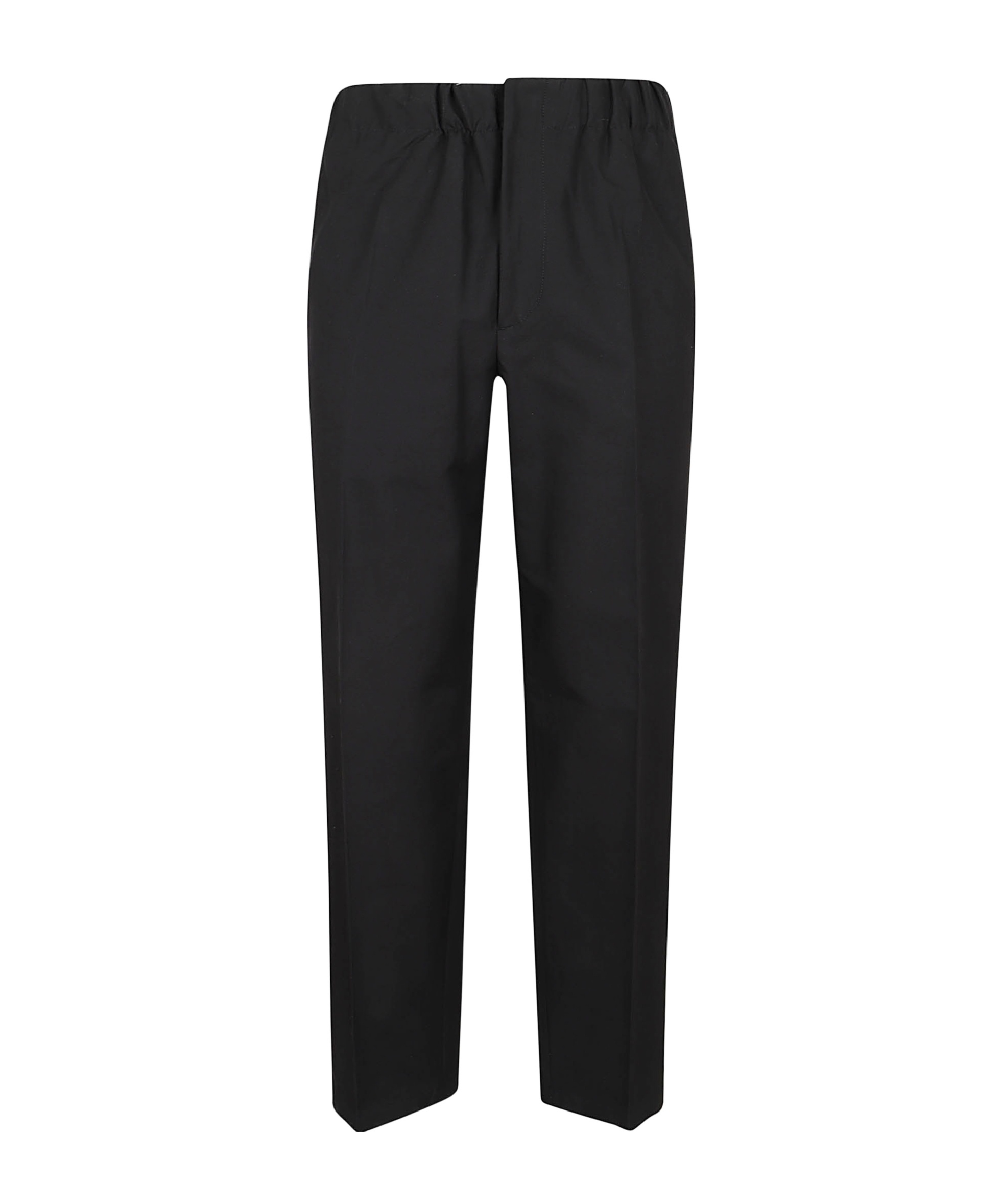 Jil Sander Elasticated-waistband Cotton Trousers In Black