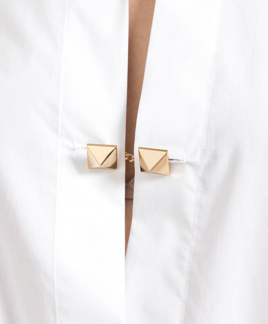 VALENTINO ROCKSTUD-DETAIL COTTON SHIRT