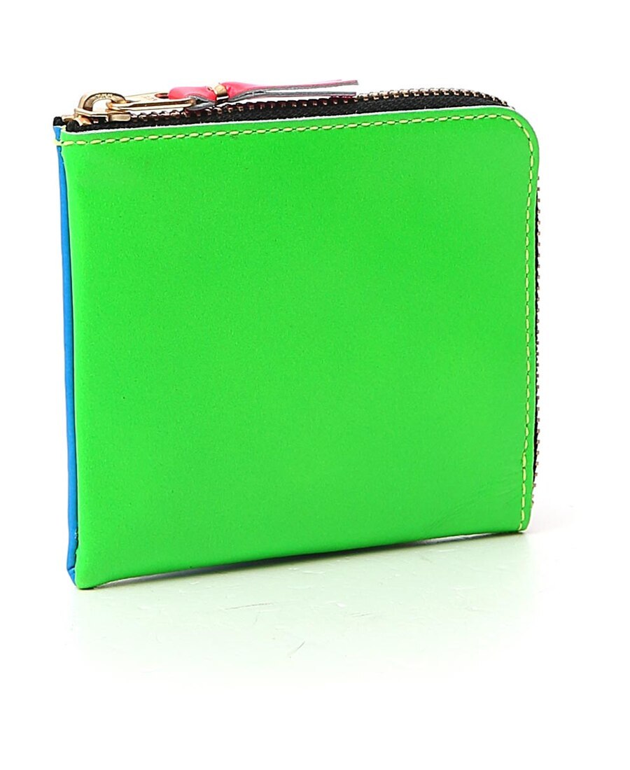 COMME DES GARÇONS SMALL COLOUR-BLOCKED LEATHER WALLET