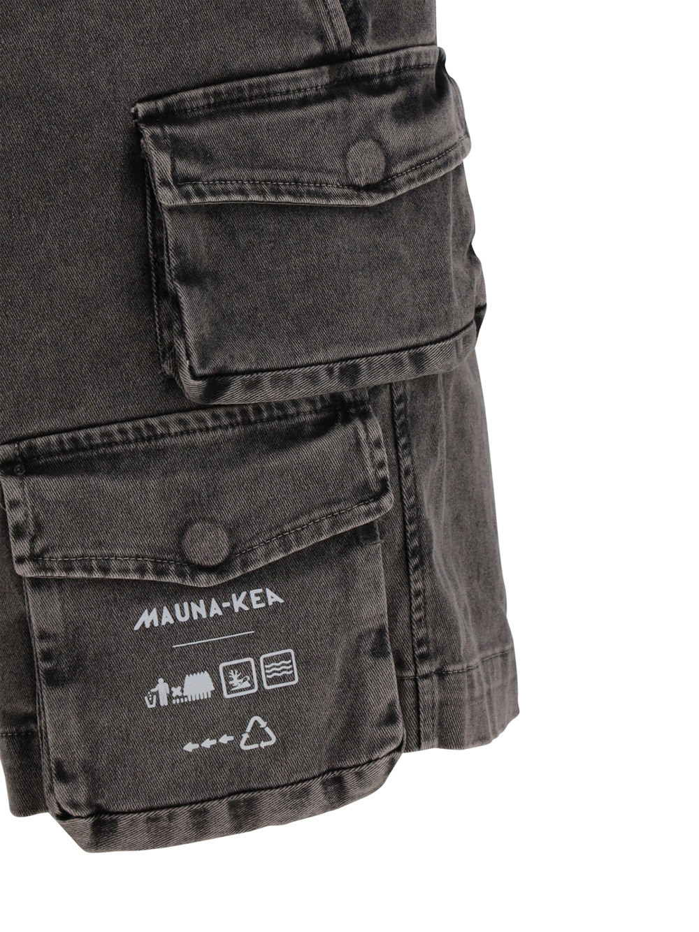 Mauna Kea Drawstring Denim Cargo Shorts In Black