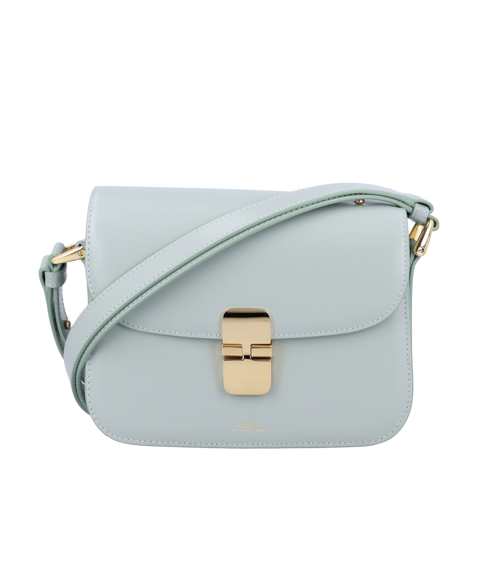 Apc A.p.c. Grace Small Leather Crossbody Bag In Gray