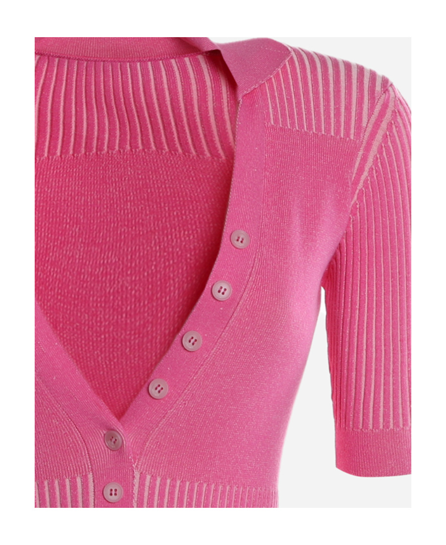 Shop Jacquemus Le Yauco Knitted Body In Pink