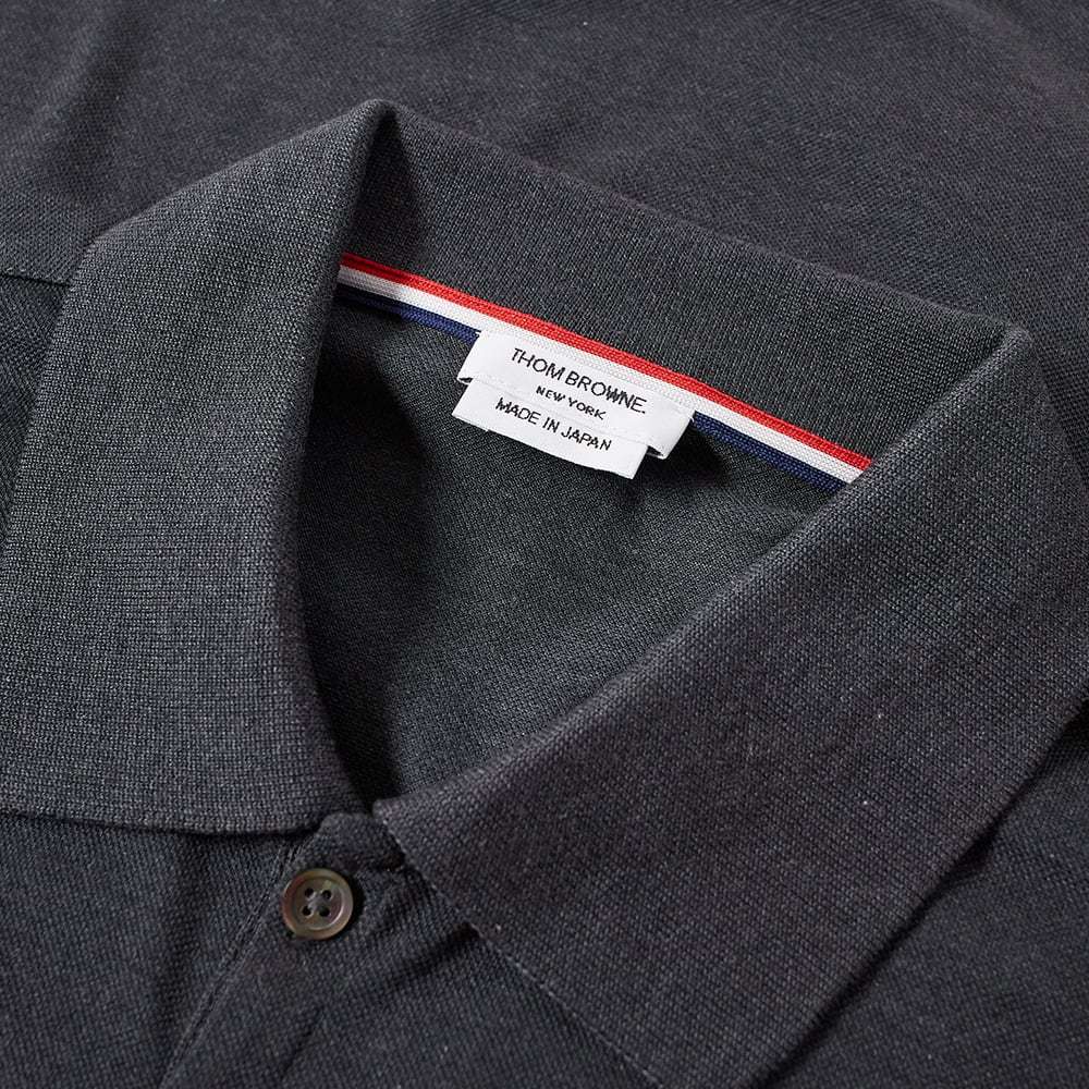 Thom Browne Collar Polo Shirt With Patch Pocket In Black
