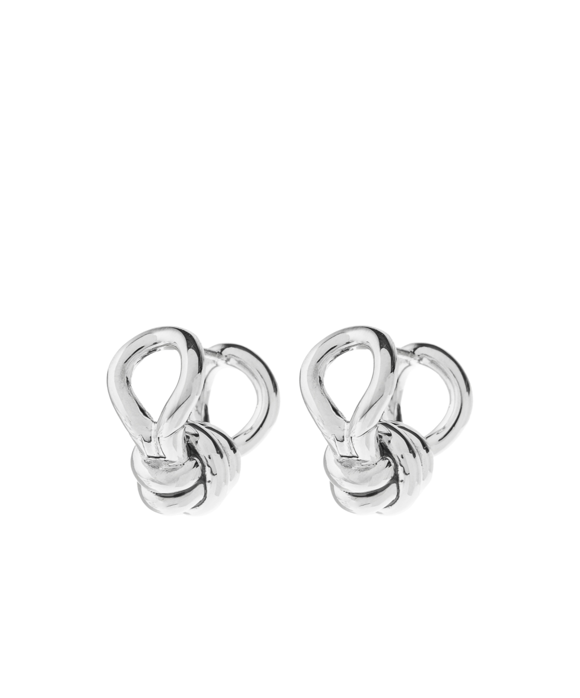 Bottega Veneta Twisted Ring Earrings In White