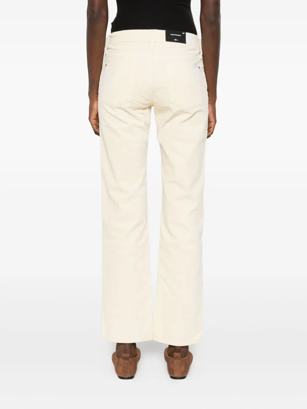 7 For All Mankind Calie Straight Leg Corduroy Pants Clothing In Black