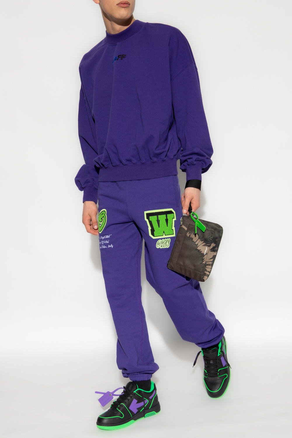 Off-white Logo-print Cotton Sweatshirt In Blue