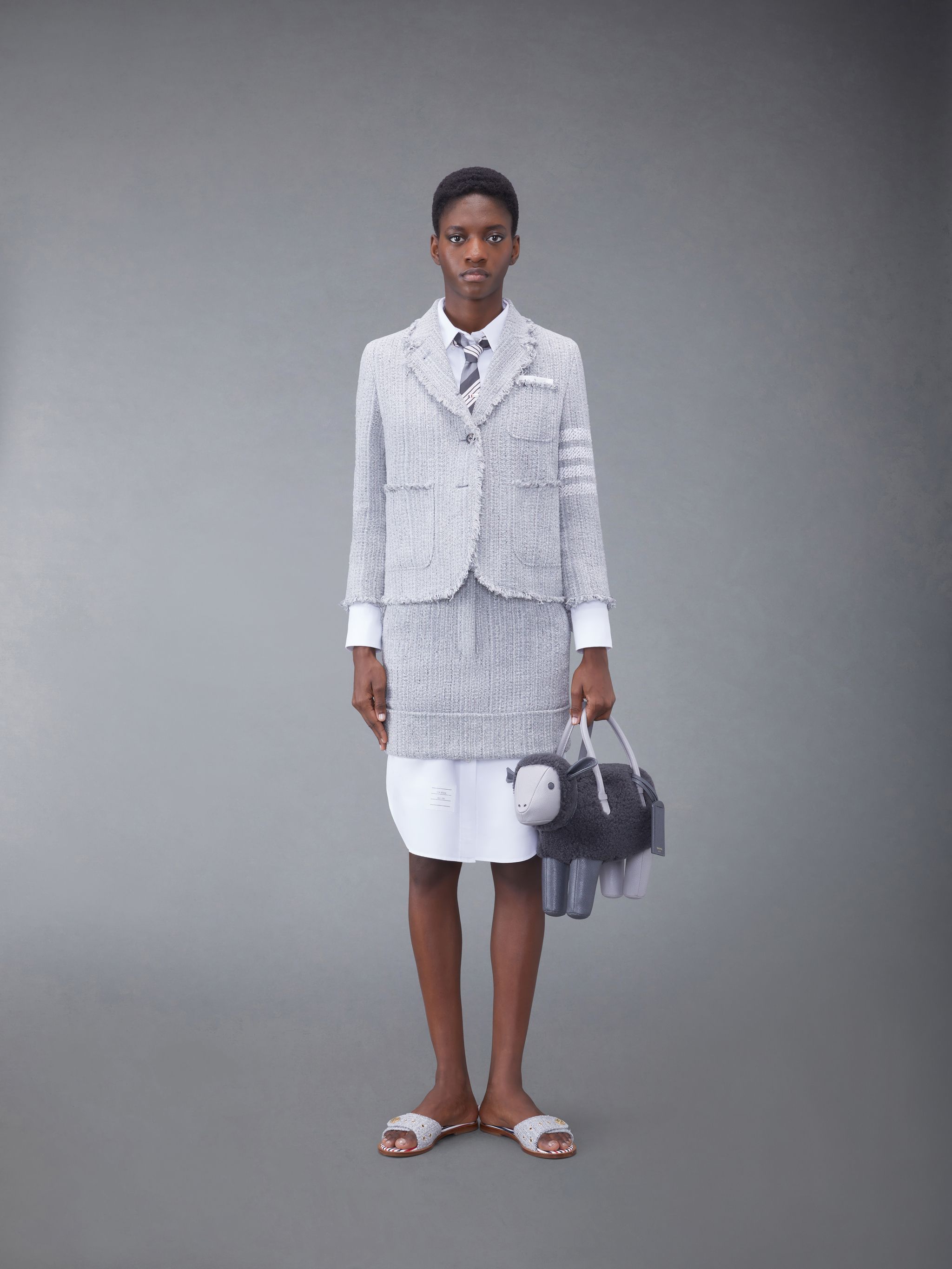 Thom Browne Four-striped Wool Suit Jacket With Four Stripes In Blue