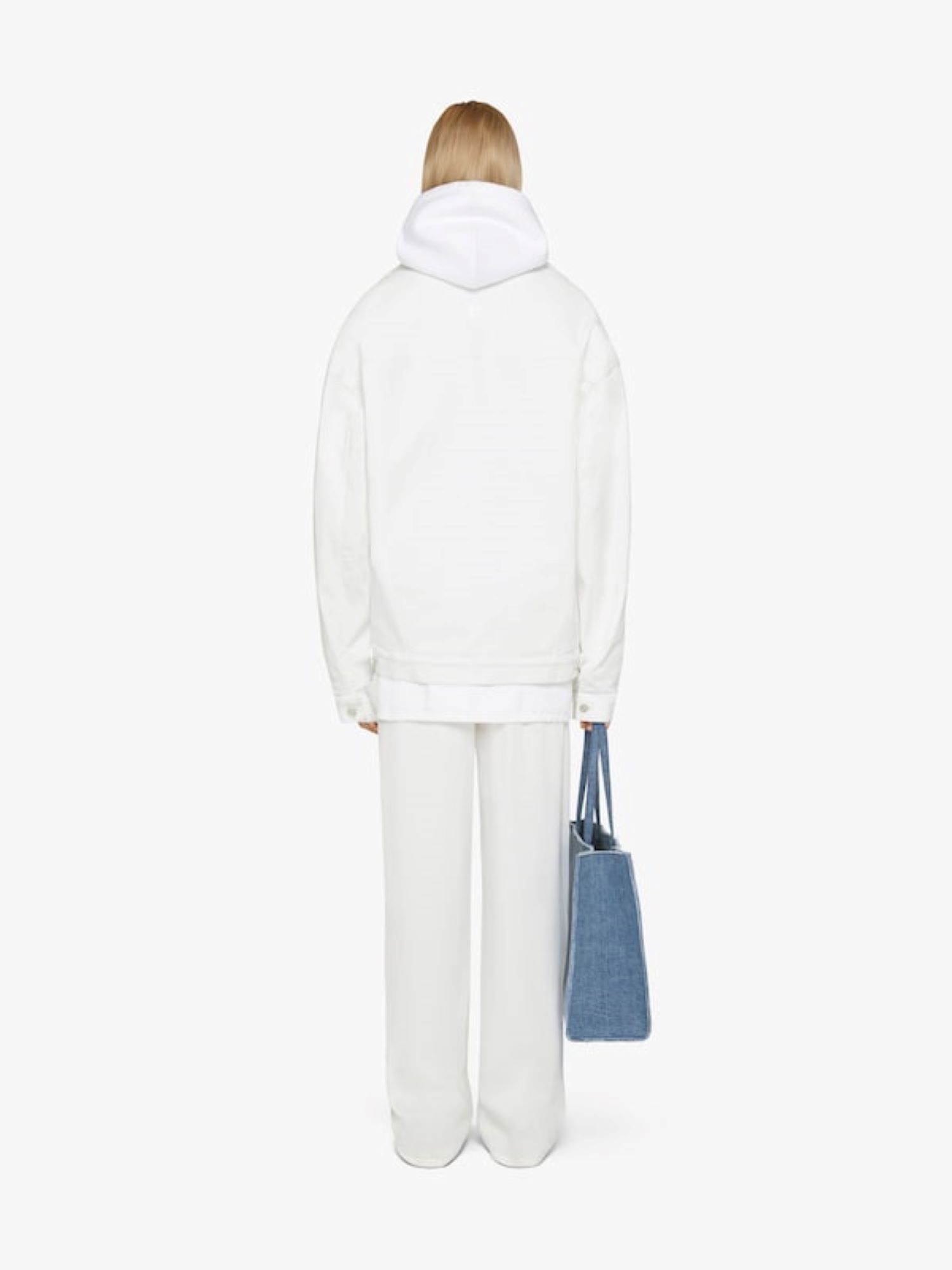 Givenchy Denim Oversize Jacket With Adjustable Hemline Straps In White