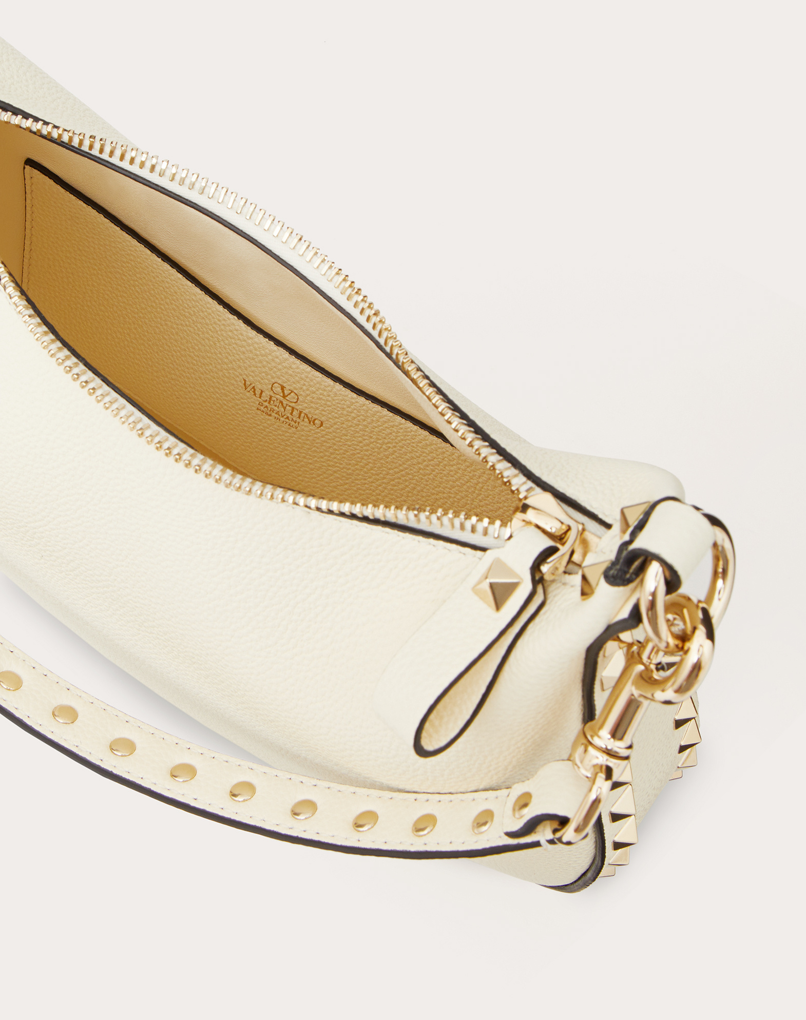 Valentino Small Rockstud Shoulder Bag In White