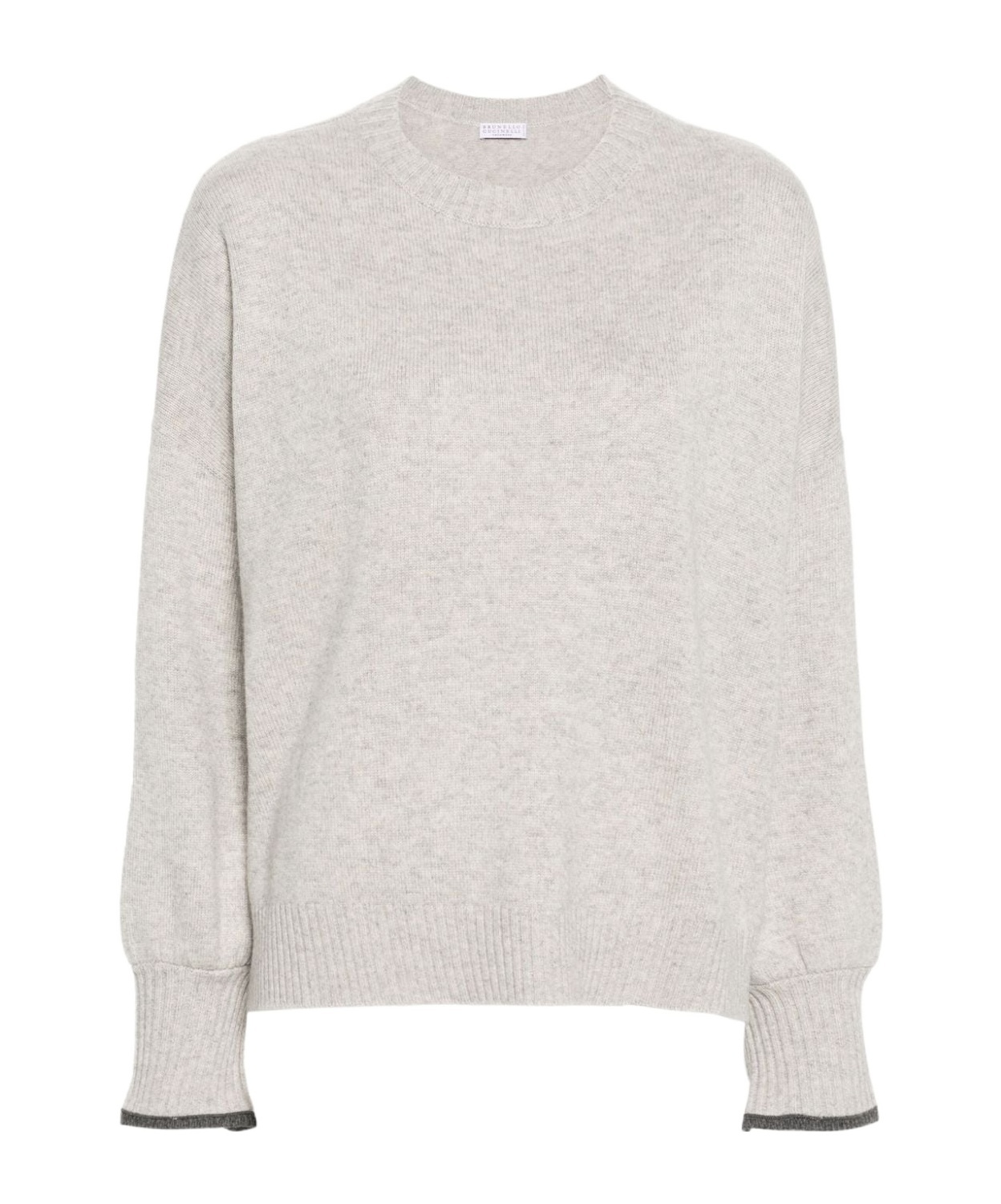 Brunello Cucinelli Mélange Cashmere Jumper In White