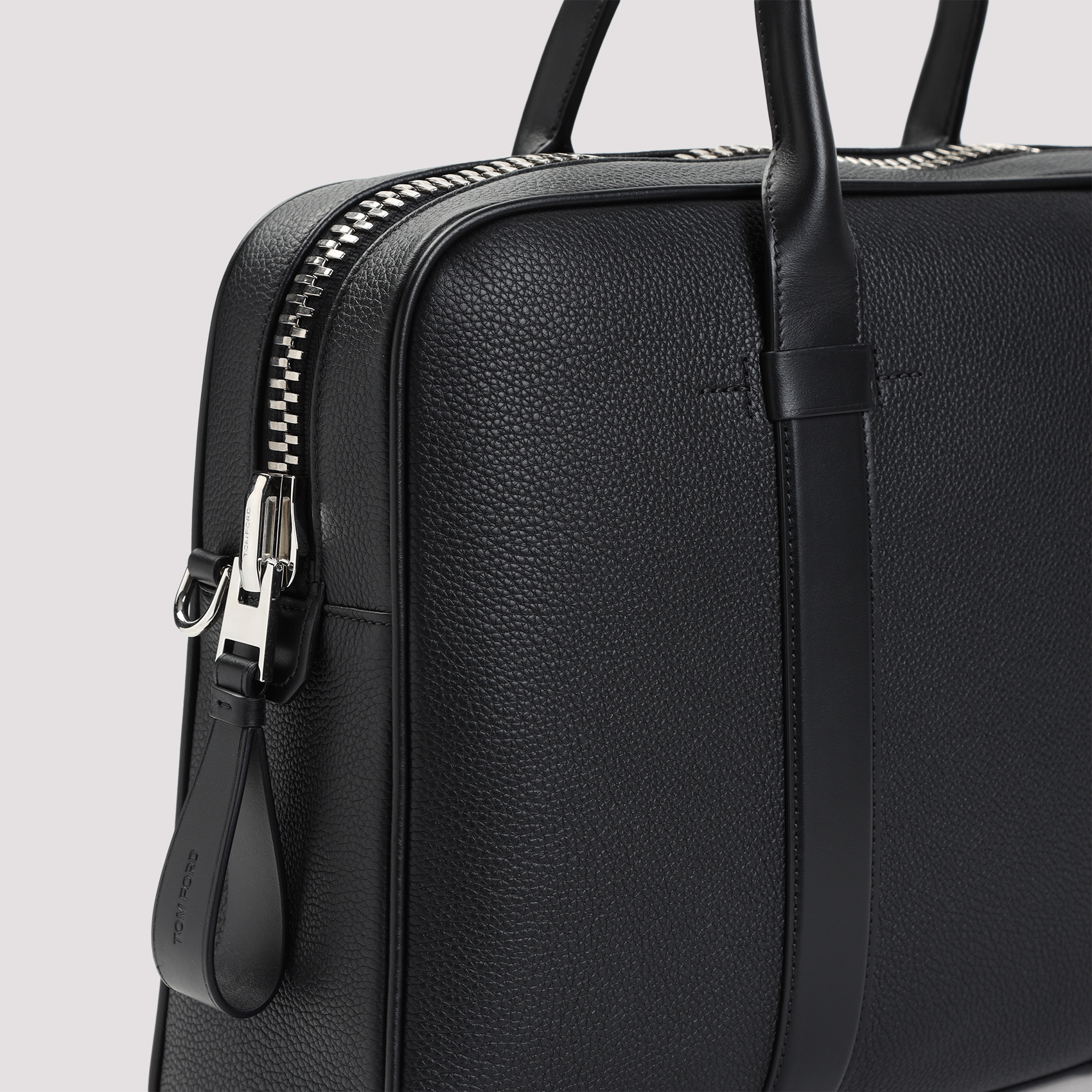 Tom Ford Pebbled Leather Briefcase In Black