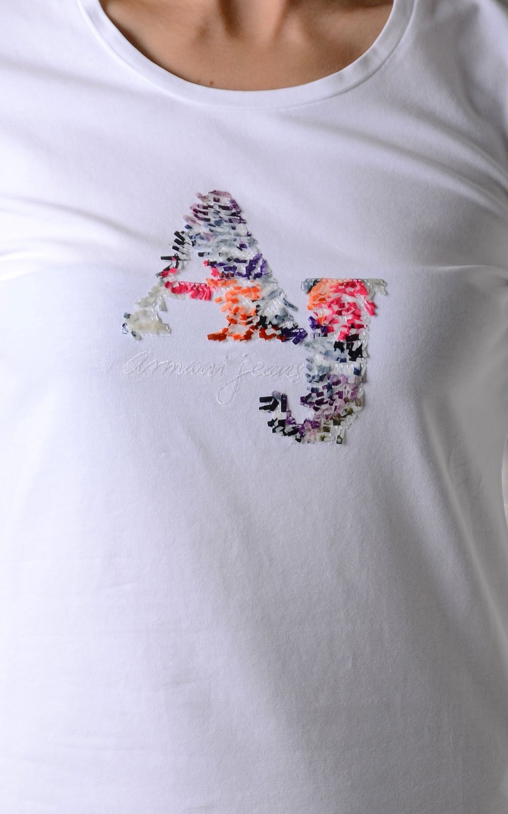 Armani Jeans Logo Long-sleeved T-shirt In Multicolor