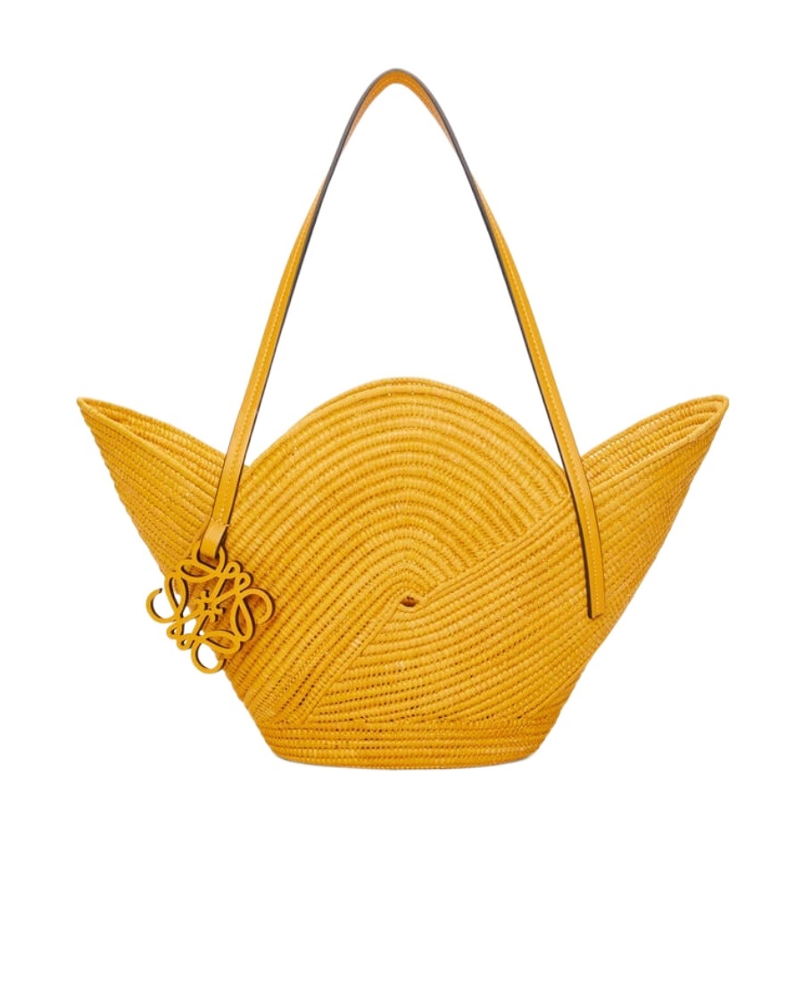 Loewe Weave A Basket Handbag In Yellow
