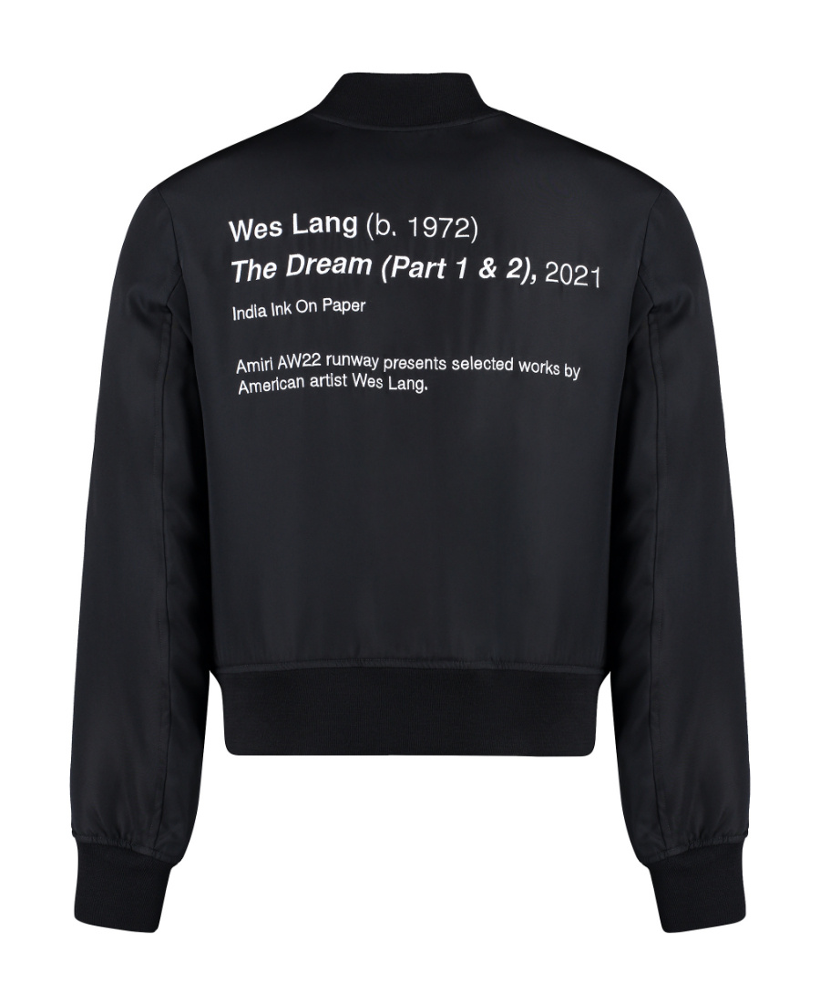 Amiri Long-sleeved Baseball Jacket In Black
