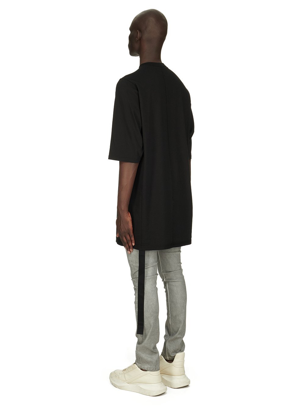 Rick Owens Drkshdw Open-necked Black Shirt In Black
