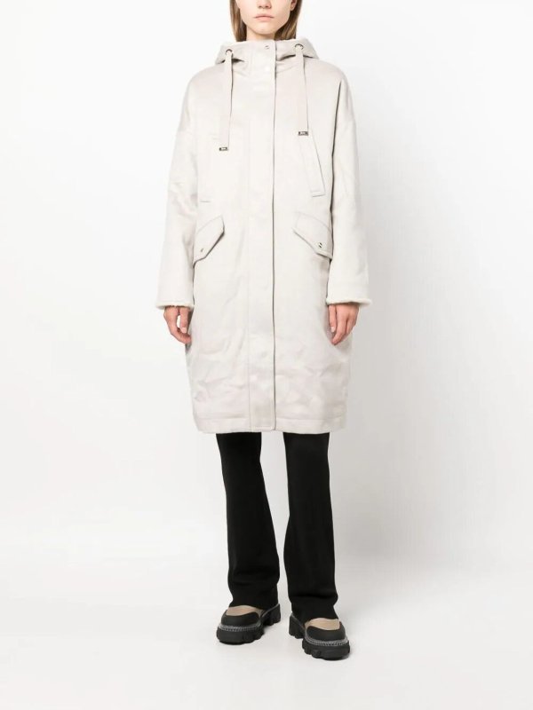 Herno Hooded Cashmere Parka In Neutral