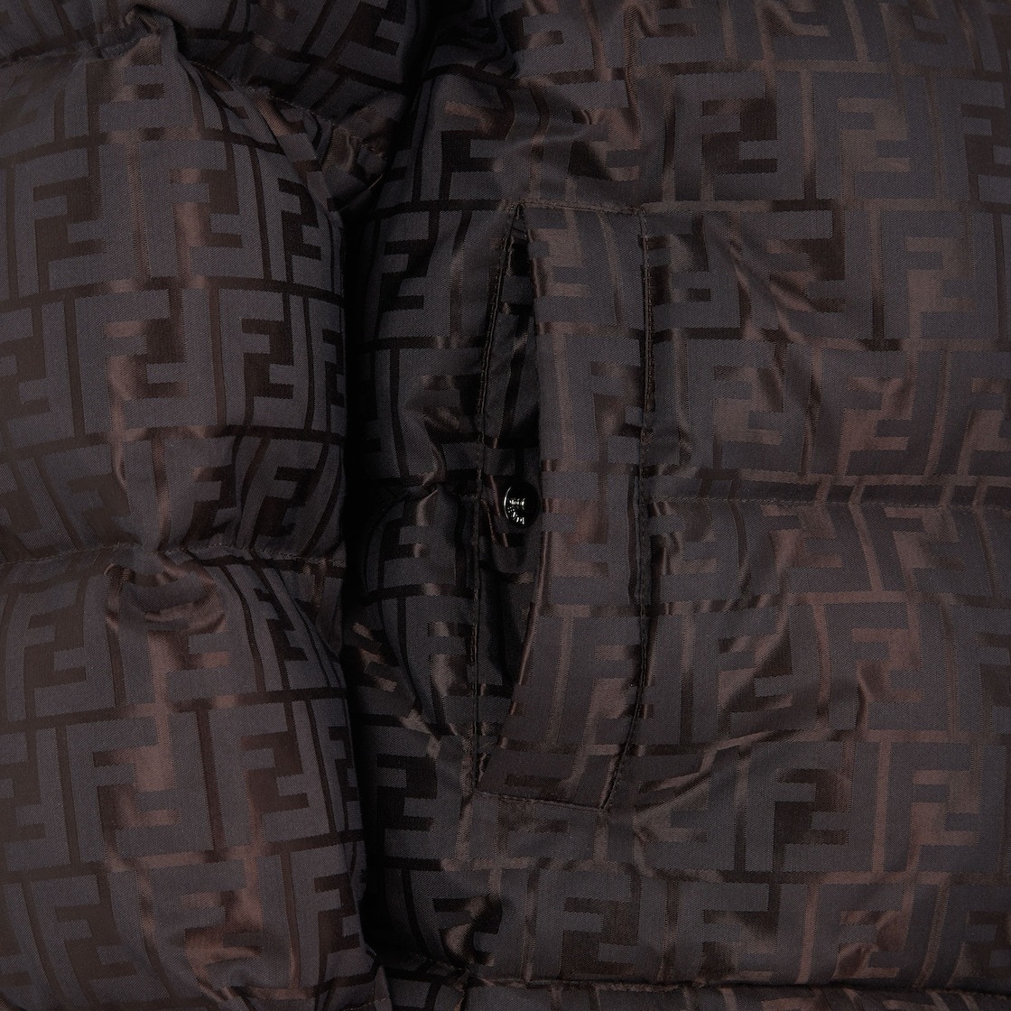 Fendi Brown Tech Fabric Down Jacket In Brown
