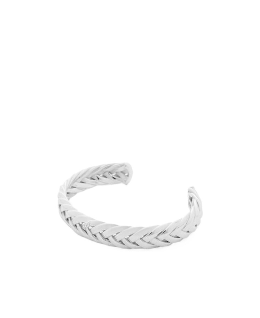 Loewe Thin Braided Cuff In Sterling Silver