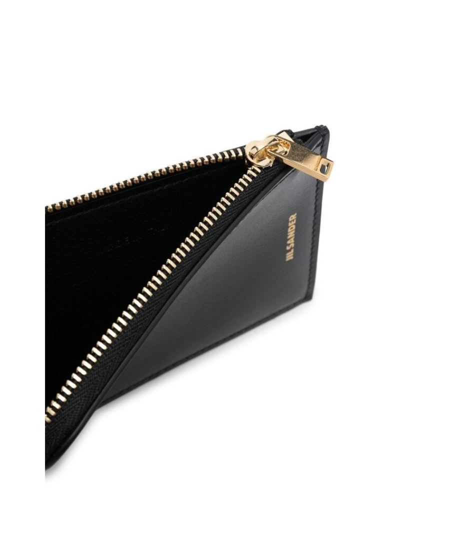 Jil Sander Embossed-logo Detail Neck Wallet In Black