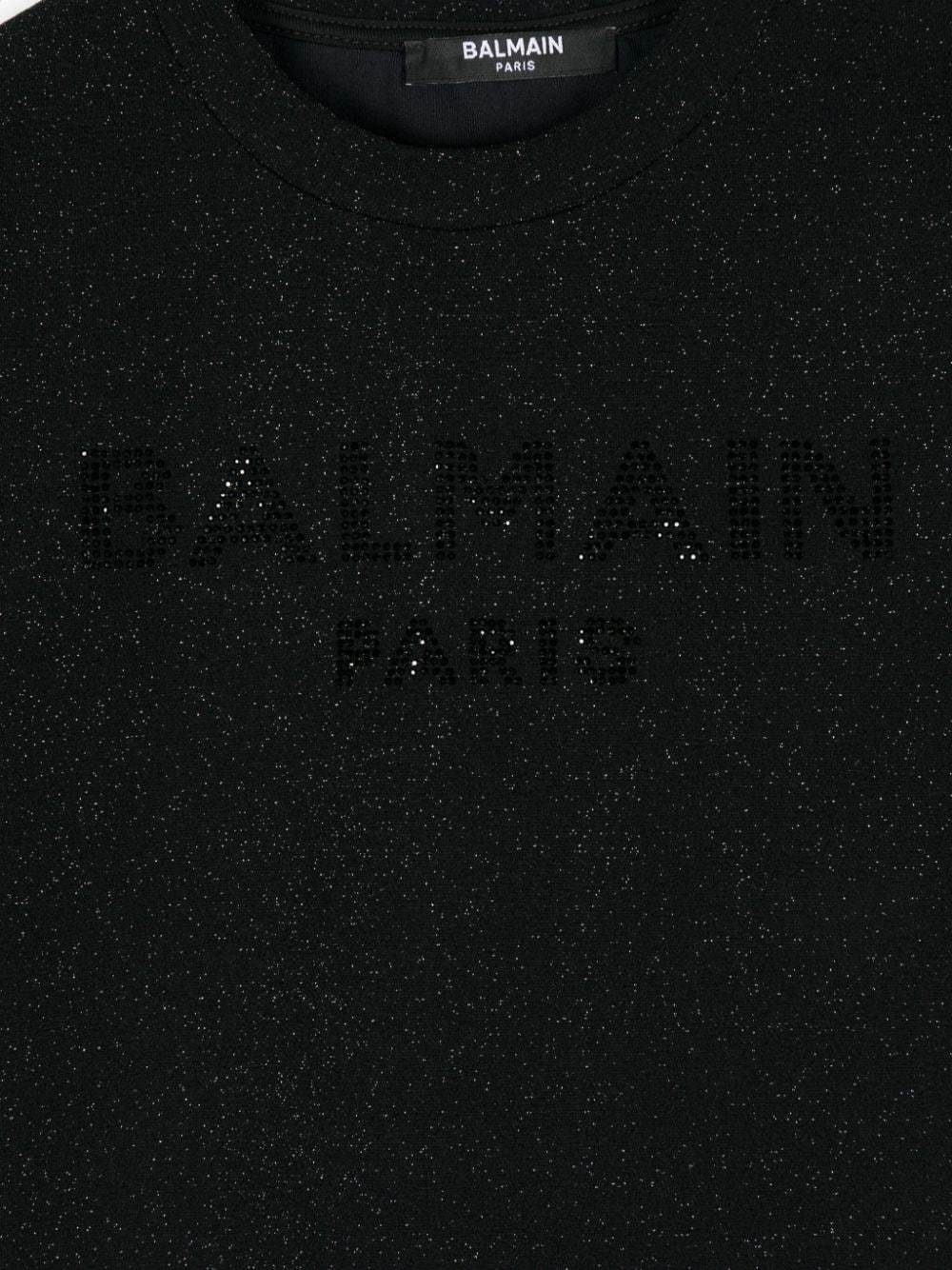 Balmain Glitter T-shirt In Black