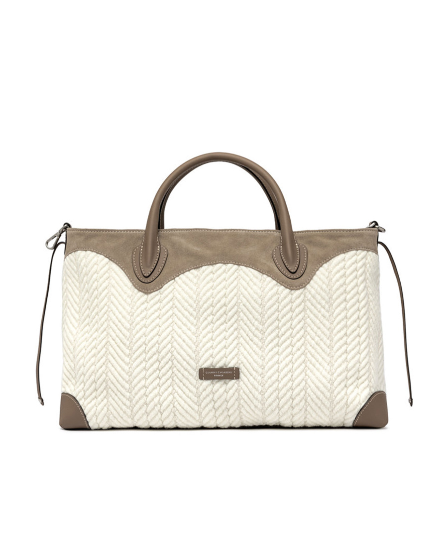 Gianni Chiarini Top Double Handle Shoulder Bag In White