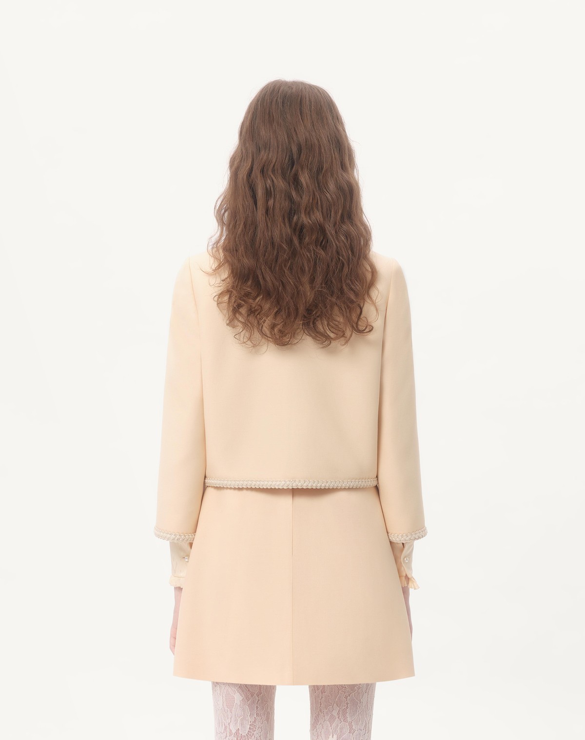 Valentino Garavani Women Cream Crepe Couture Blazer In Nude