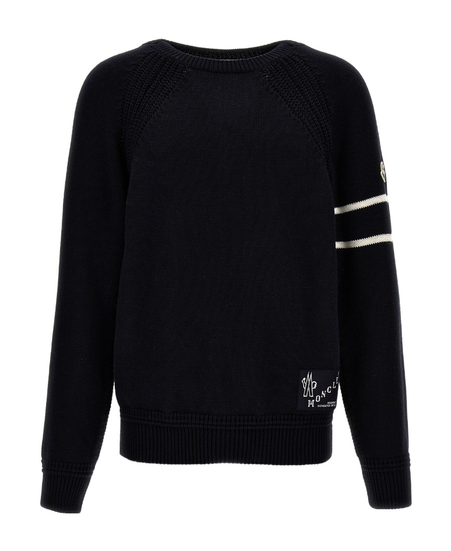 Moncler Long-sleeved Sweater In Blue