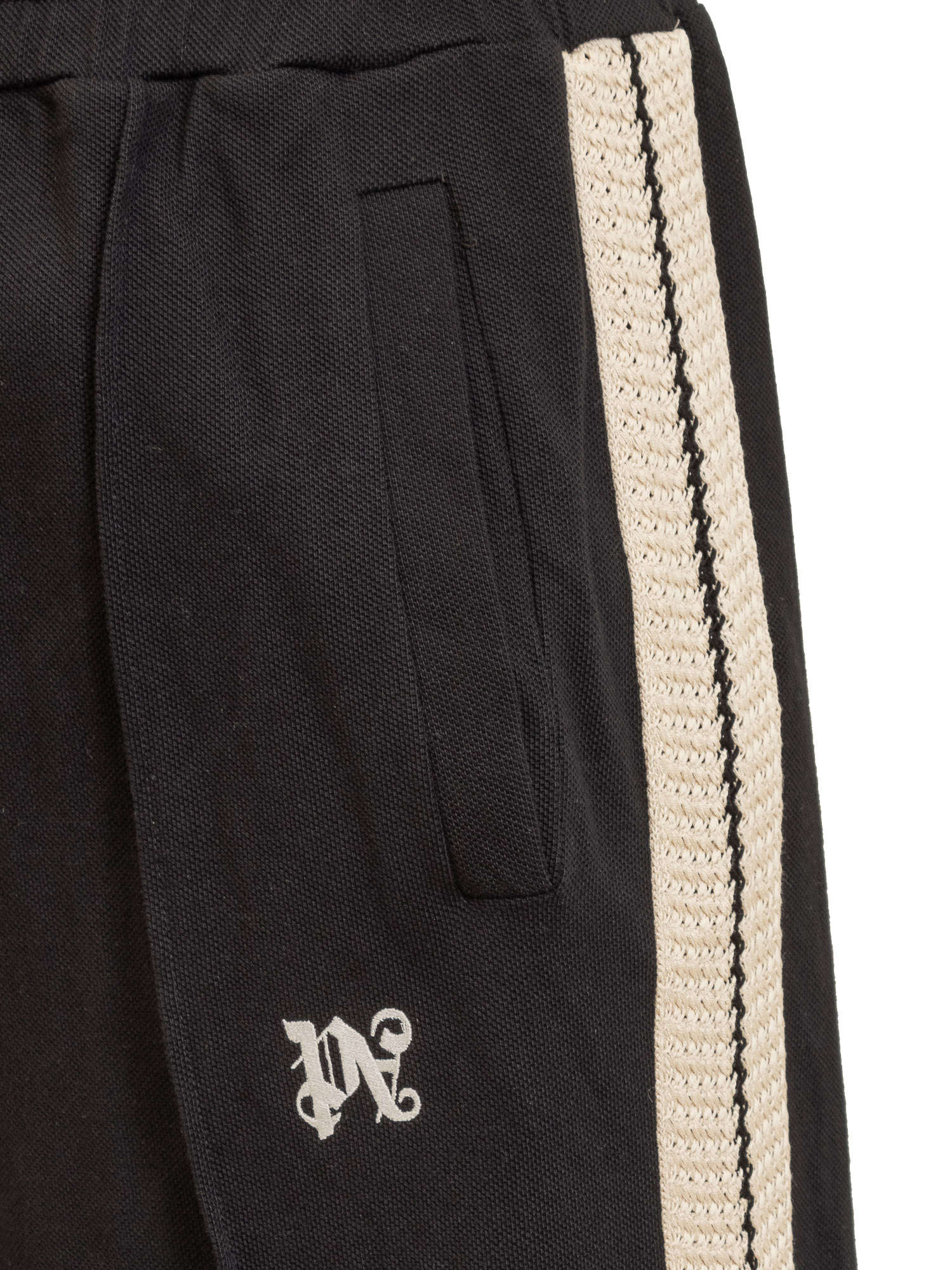 Palm Angels Monogram-embroidered Track Pants In Black