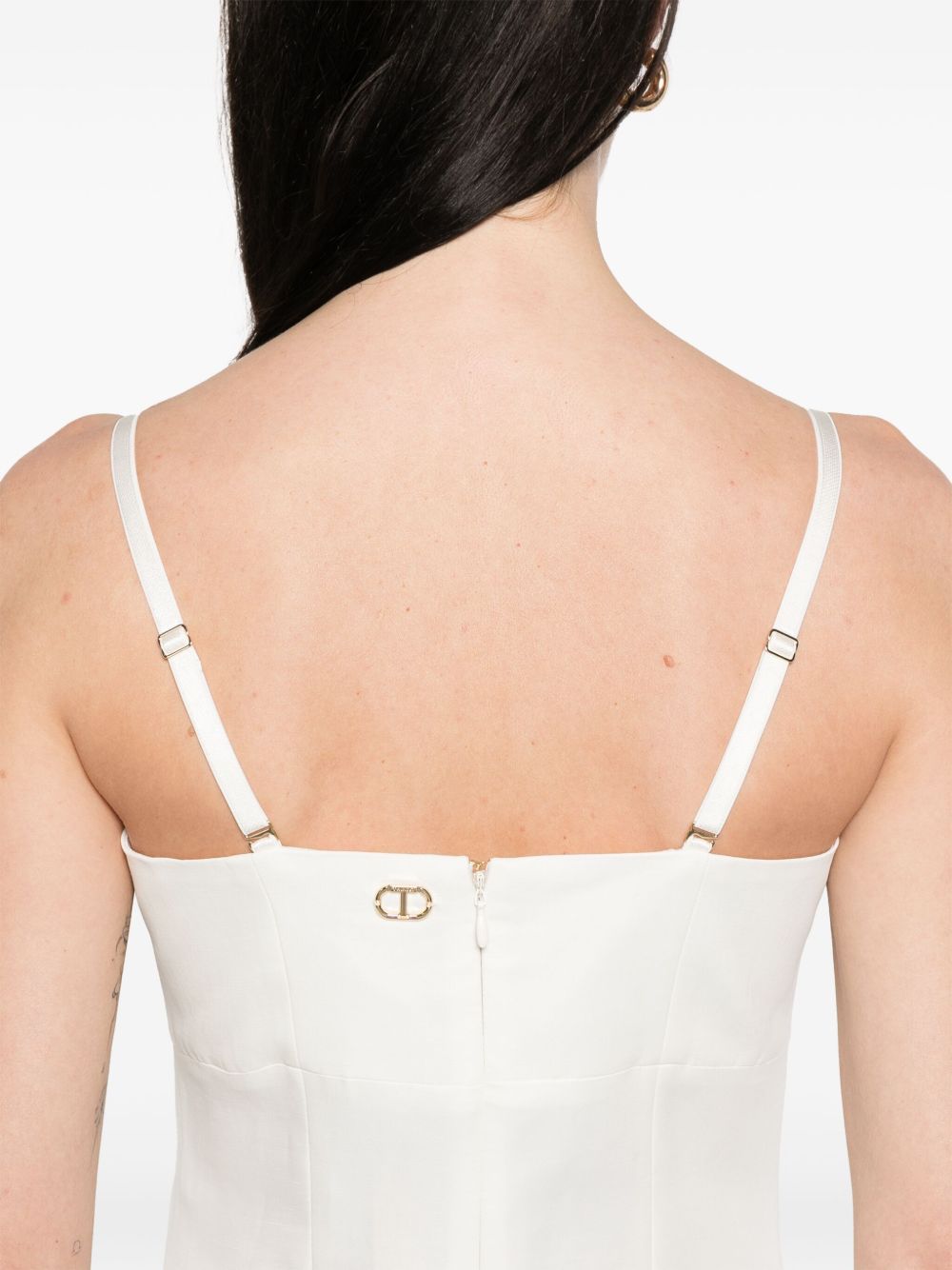 Twinset White Midi Dress With Side Slit
