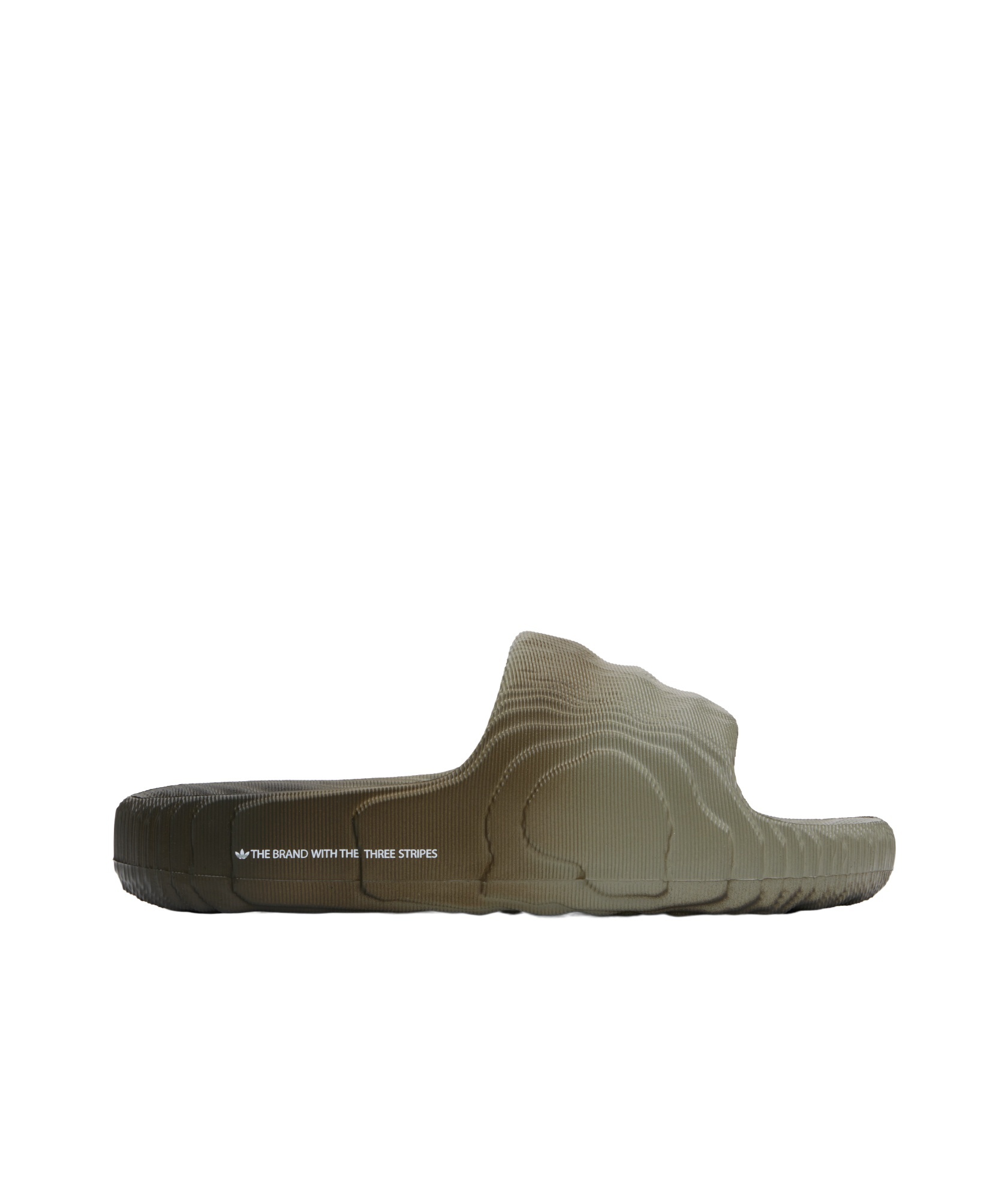 Adidas Originals Gray Adilette 22 Slides In Silver Pebble/shadow Olive/off White