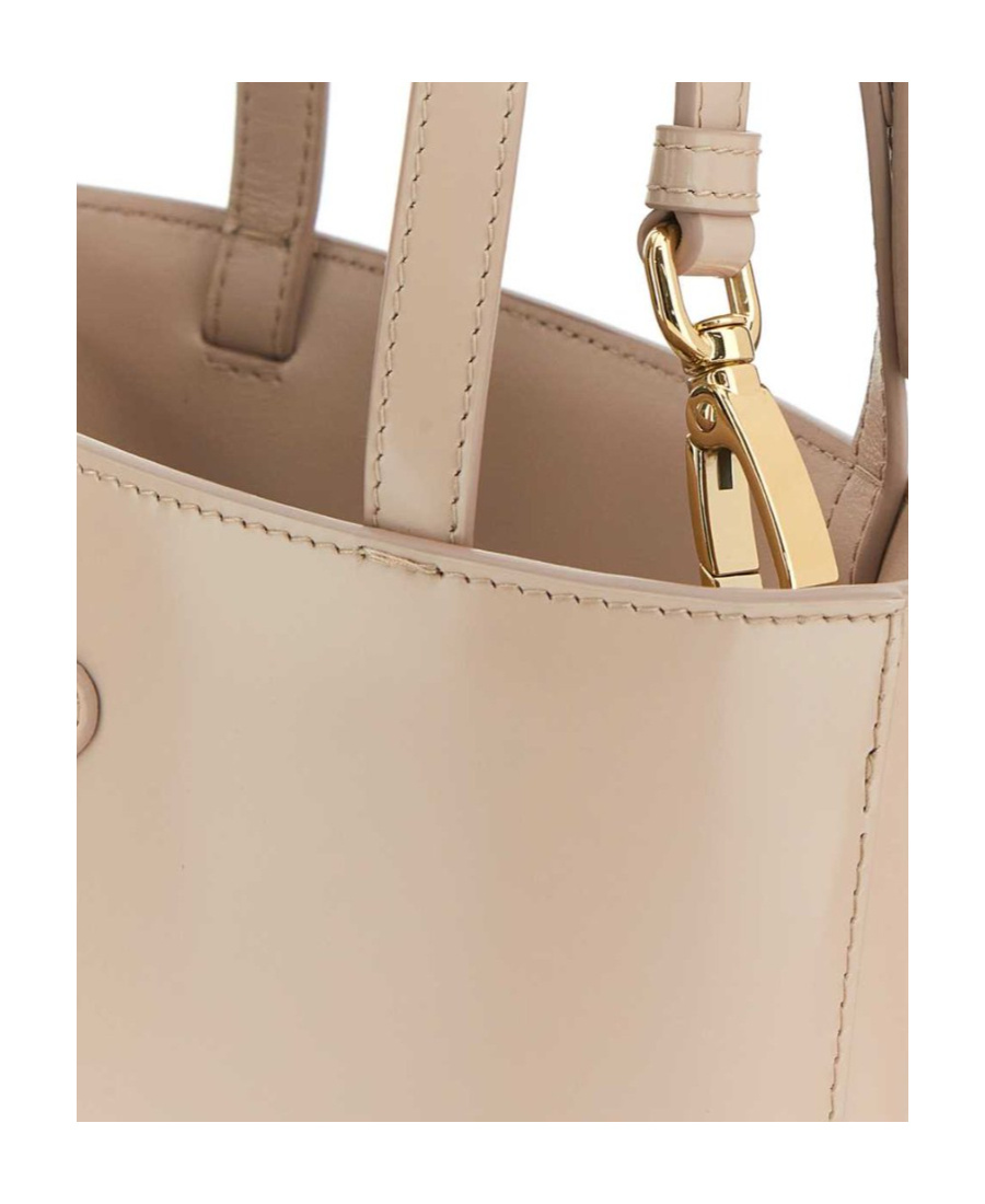 Prada Small Antique Nappa Leather Tote Bag In Nude