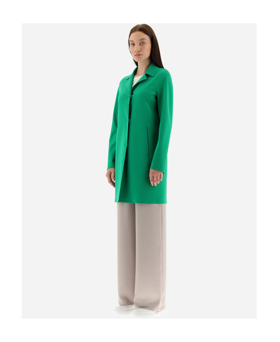 Herno Stretch Techno Jersey Trench Coat In Green
