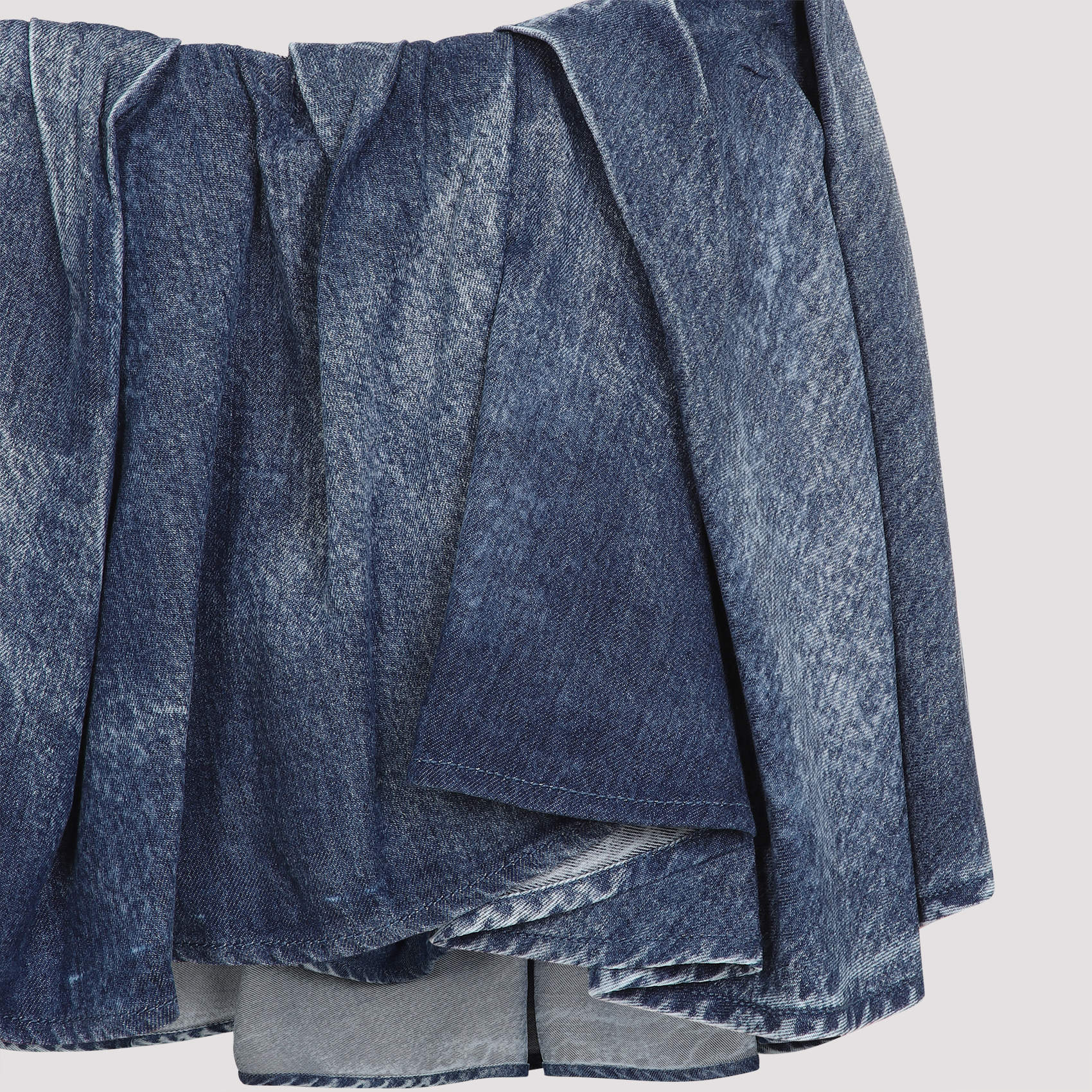 Shop Diesel Asymmetric Denim Skirt In Blue