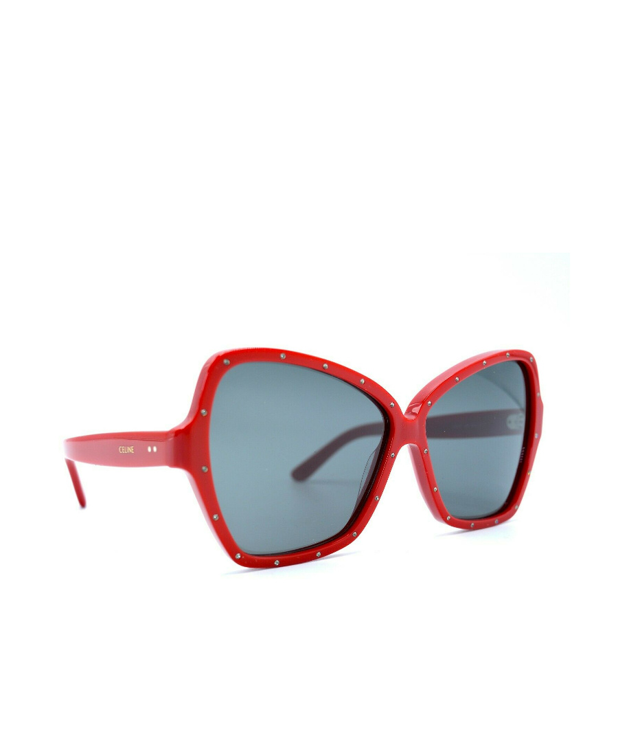 Celine Logo Logo Sunglasses In Red