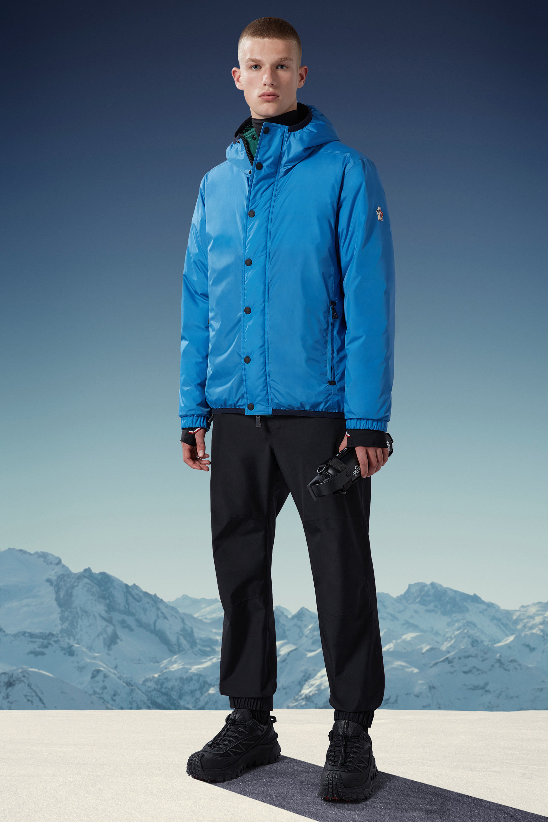 Moncler Rosiere Reversible Down Jacket In Blue