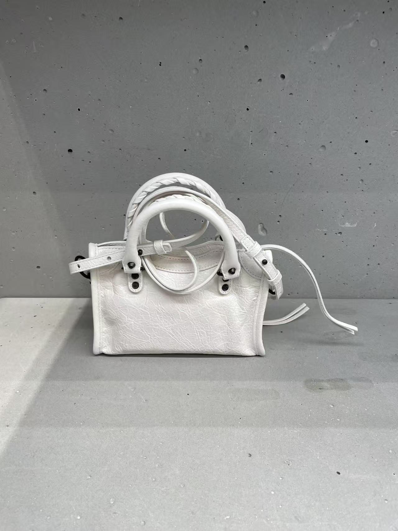 Balenciaga Nano Le City Leather Convertible Crossbody Bag