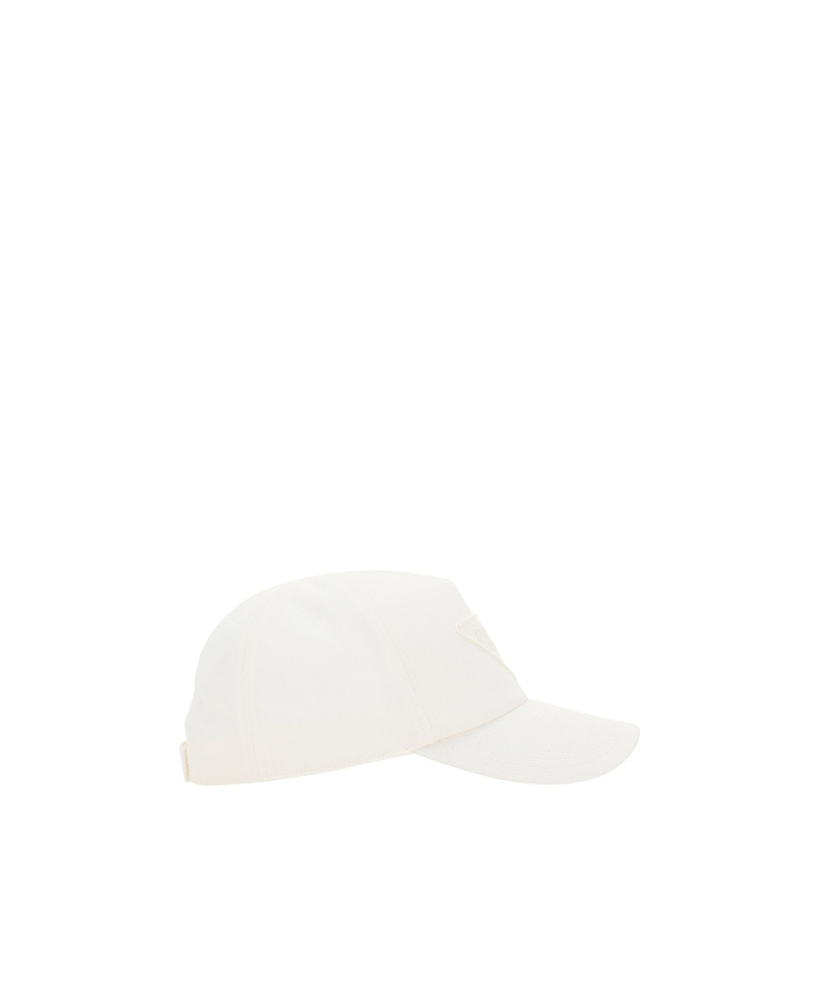 Prada Triangle-logo Embroidered Cap In White