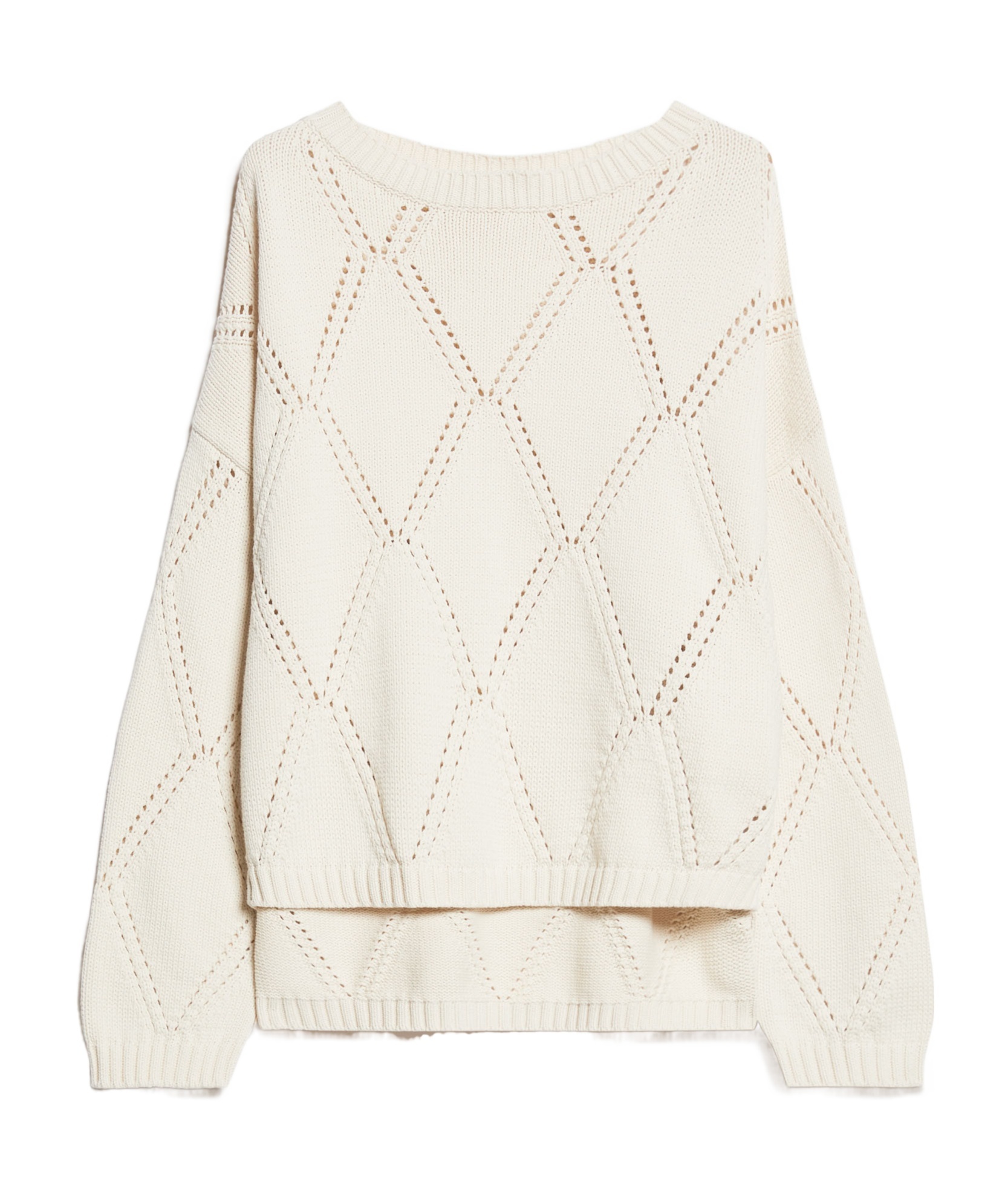 Weekend Max Mara Women's Abbozzi - Oversize Cotton Lozenge Sweater In White