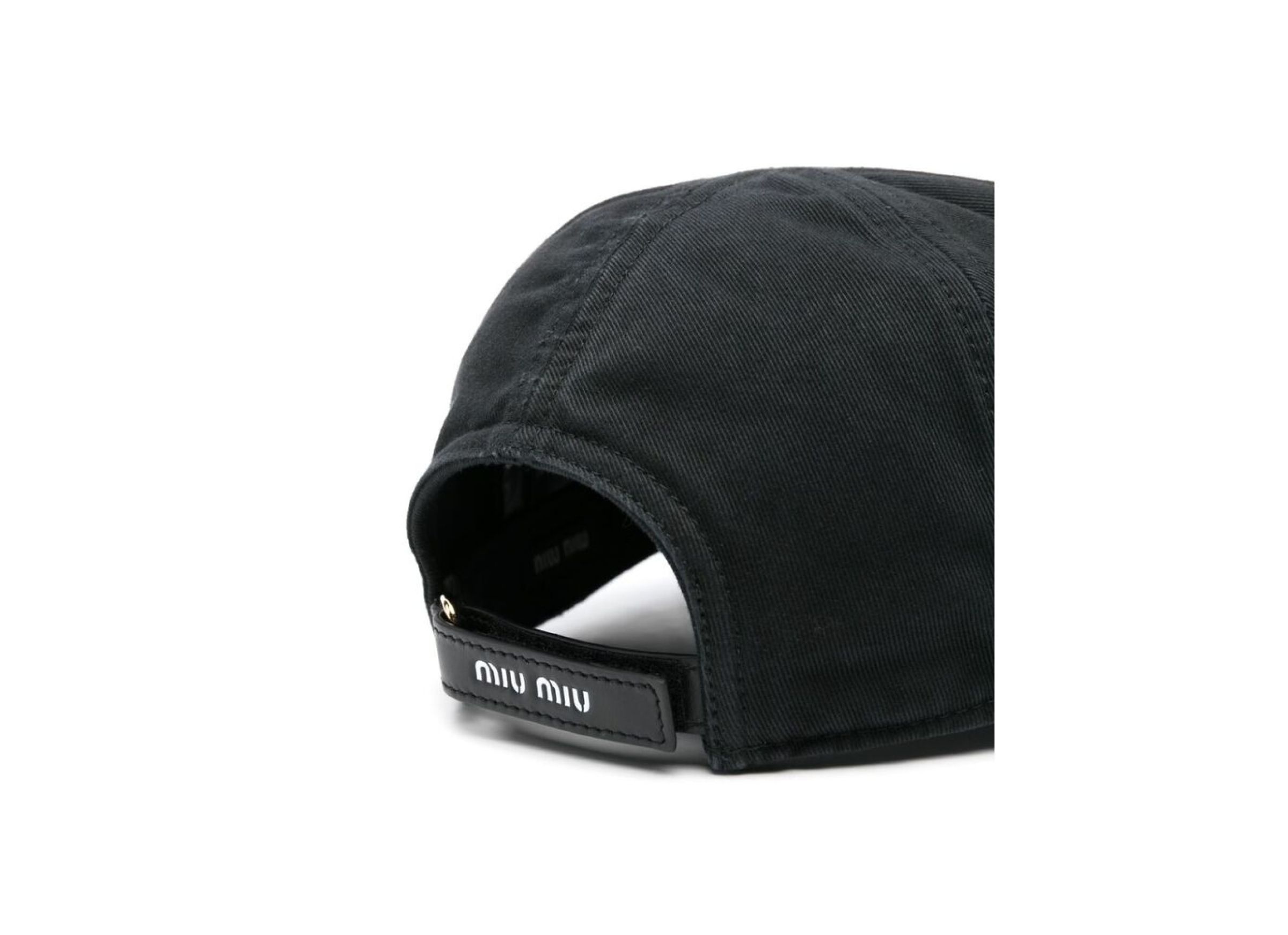 Miu Miu Drill Baseball Cap In Black